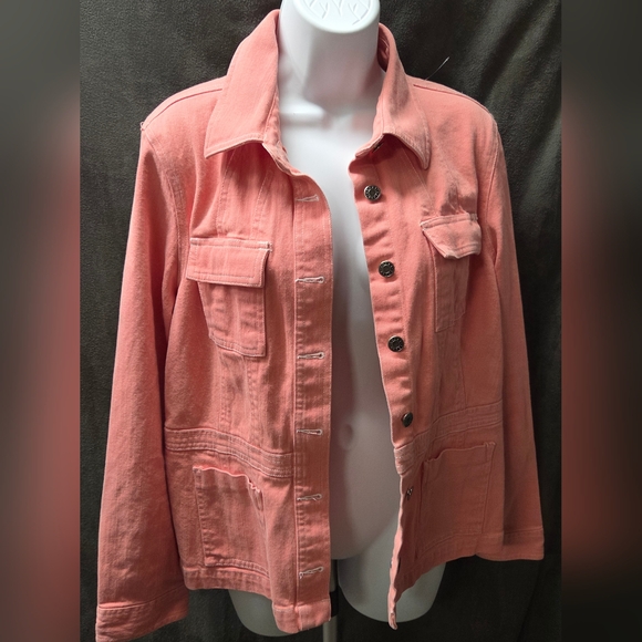 Blouse Liz Claiborne Crazy Horse – Rose, Stretch – Taille Plus 1X – Occasion